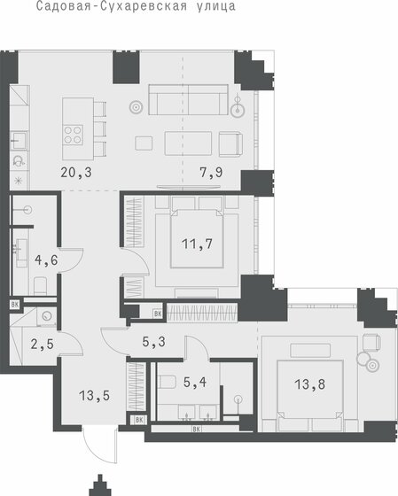 85 м², 1-комнатная квартира 131 684 440 ₽ - изображение 45