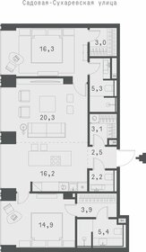 Квартира 92,6 м², 2-комнатная - изображение 1