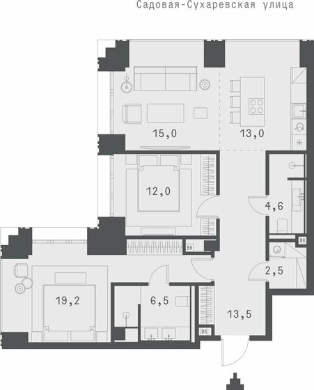 85 м², 1-комнатная квартира 131 684 440 ₽ - изображение 50