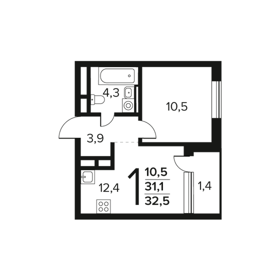 33,5 м², апартаменты-студия 5 762 000 ₽ - изображение 96