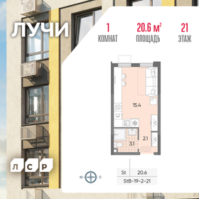 Квартира 20,6 м², студия - изображение 1