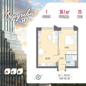 Квартира 36,1 м², 1-комнатная - изображение 1