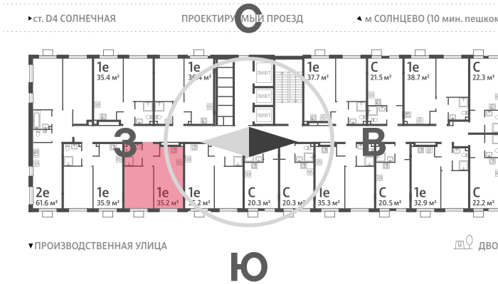 38,1 м², 1-комнатная квартира 12 690 233 ₽ - изображение 48