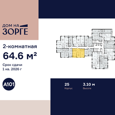 Квартира 64,6 м², 2-комнатная - изображение 2