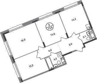 Квартира 73,9 м², 3-комнатная - изображение 1