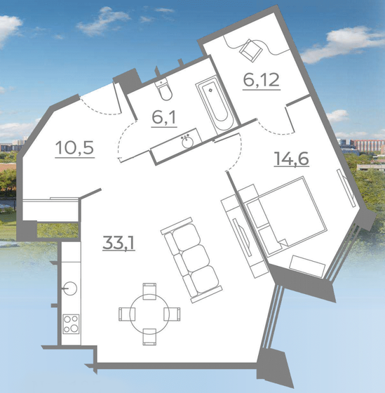 70,7 м², 2-комнатные апартаменты 22 500 000 ₽ - изображение 12