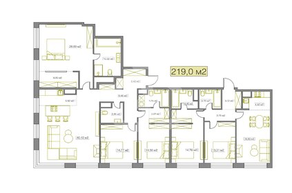 Квартира 219 м², 6-комнатная - изображение 1