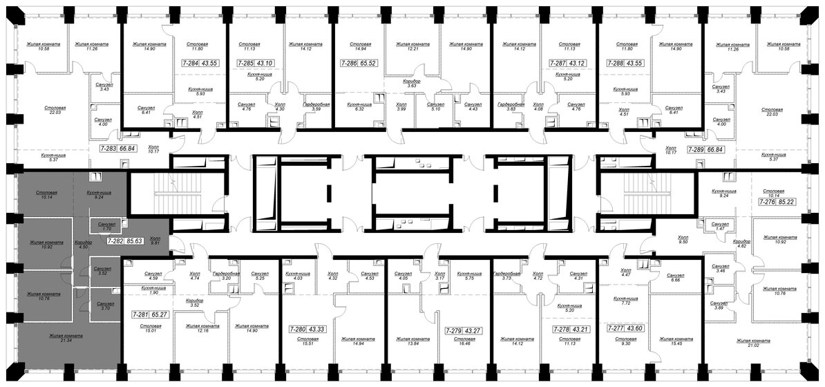 85,2 м², 3-комнатная квартира 39 383 336 ₽ - изображение 71