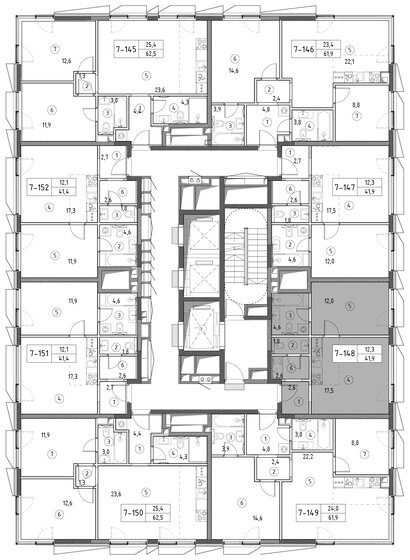 40,5 м², 1-комнатная квартира 21 600 000 ₽ - изображение 148