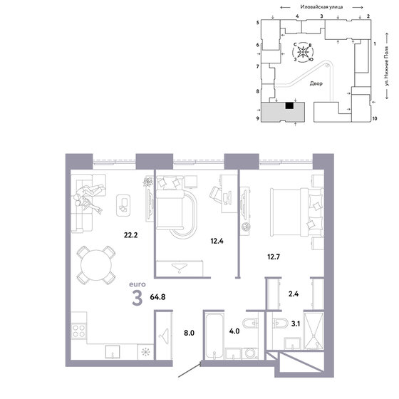 88 м², 3-комнатная квартира 26 500 000 ₽ - изображение 76