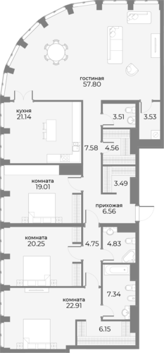 193,2 м², апартаменты-студия 347 760 000 ₽ - изображение 134