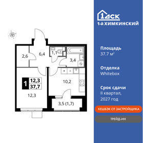 Квартира 37,7 м², 1-комнатная - изображение 1