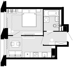 Квартира 32,8 м², 1-комнатная - изображение 1