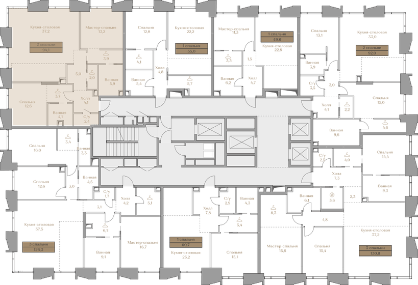 74,4 м², 3-комнатная квартира 49 000 000 ₽ - изображение 106