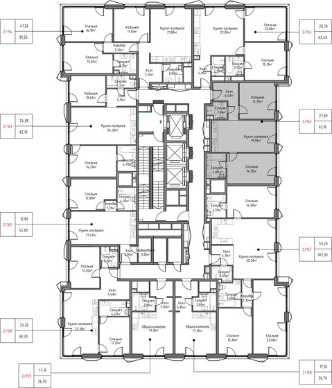 59,9 м², 3-комнатная квартира 15 000 000 ₽ - изображение 118