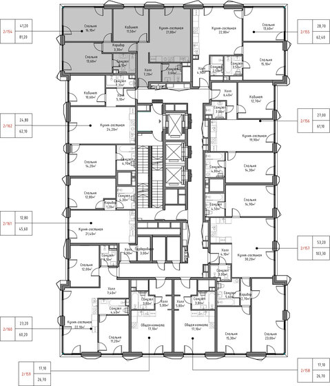 72 м², 3-комнатная квартира 18 990 000 ₽ - изображение 103