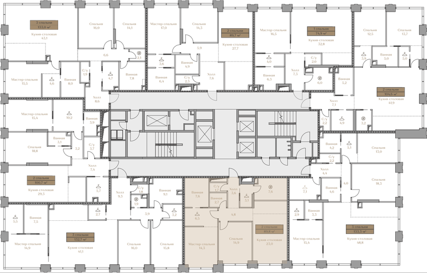 74,4 м², 3-комнатная квартира 49 000 000 ₽ - изображение 113