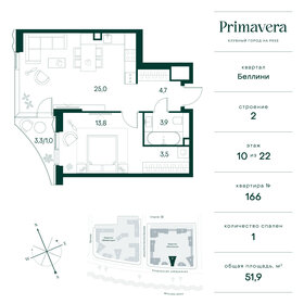 Квартира 51,9 м², 1-комнатная - изображение 1