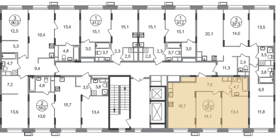 Квартира 57,9 м², 2-комнатная - изображение 2