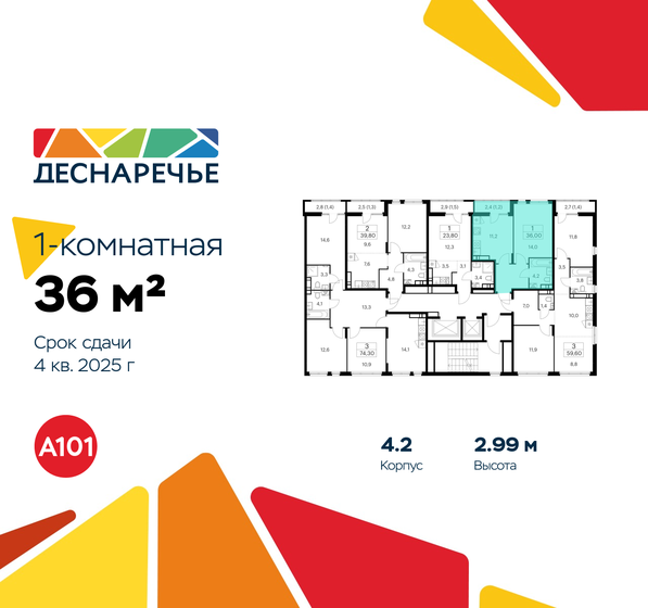 36,8 м², 1-комнатная квартира 9 367 072 ₽ - изображение 25