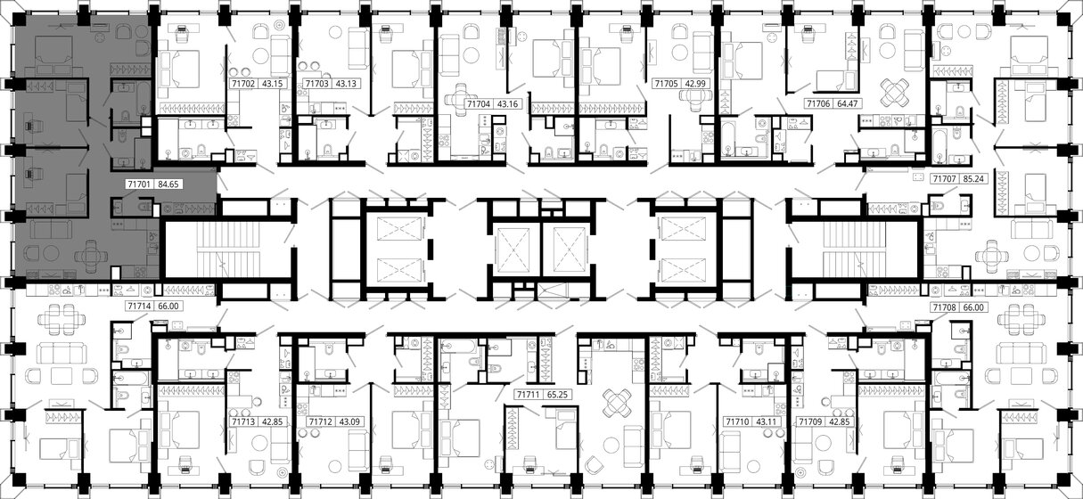 86 м², 3-комнатная квартира 42 327 952 ₽ - изображение 66