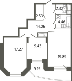 Квартира 72,7 м², 2-комнатная - изображение 1