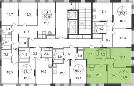 Квартира 52,6 м², 2-комнатная - изображение 2