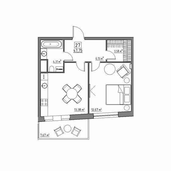 35,2 м², 1-комнатная квартира 6 800 000 ₽ - изображение 85