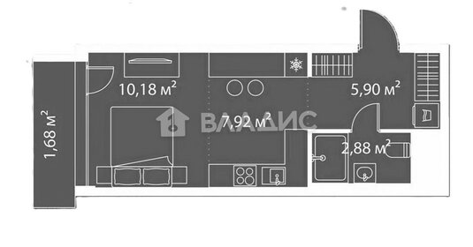 Квартира 28,6 м², студия - изображение 1