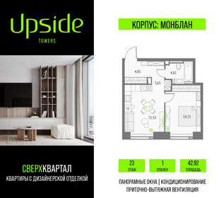 Квартира 42,9 м², 1-комнатная - изображение 1