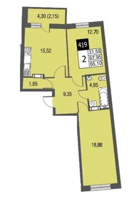 Квартира 65,1 м², 2-комнатная - изображение 1