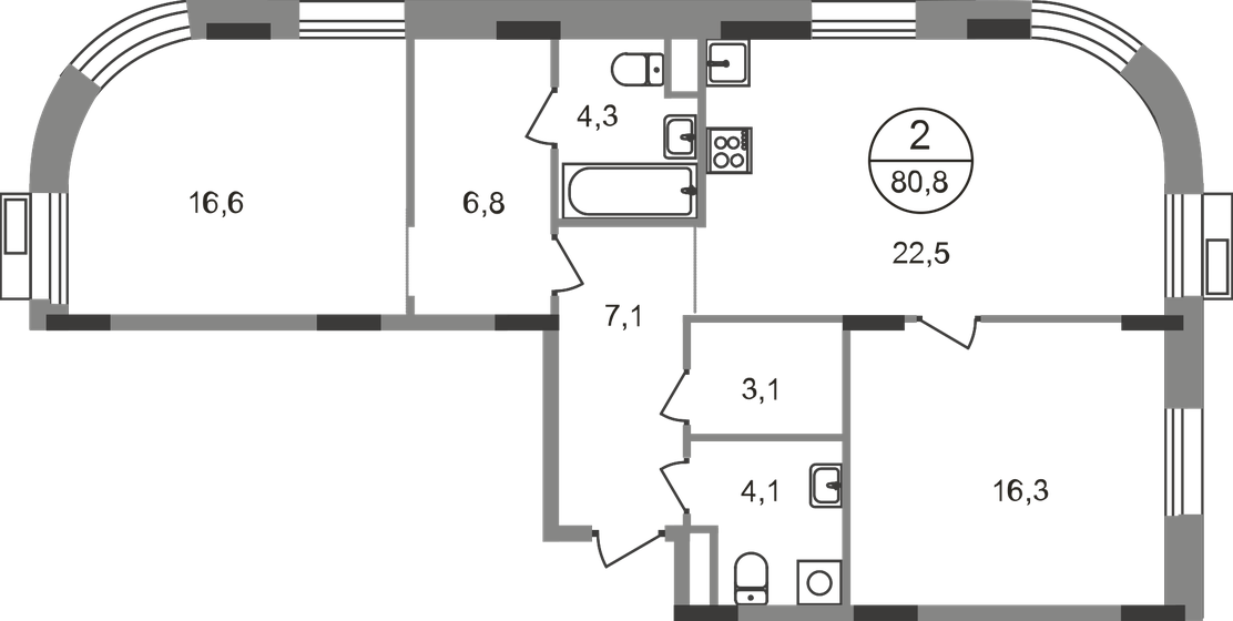 79 м², 2-комнатная квартира 24 200 000 ₽ - изображение 48