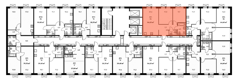 Квартира 55,5 м², 2-комнатная - изображение 2