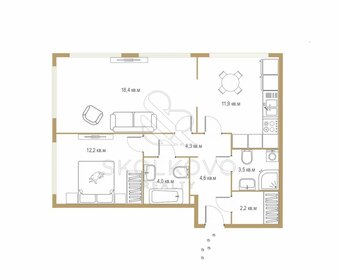 Квартира 61,1 м², 2-комнатная - изображение 1