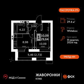 Квартира 29,6 м², 1-комнатная - изображение 1