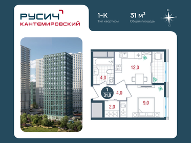 Квартира 31 м², 1-комнатная - изображение 1