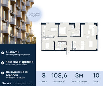 Квартира 103,6 м², 3-комнатные - изображение 1