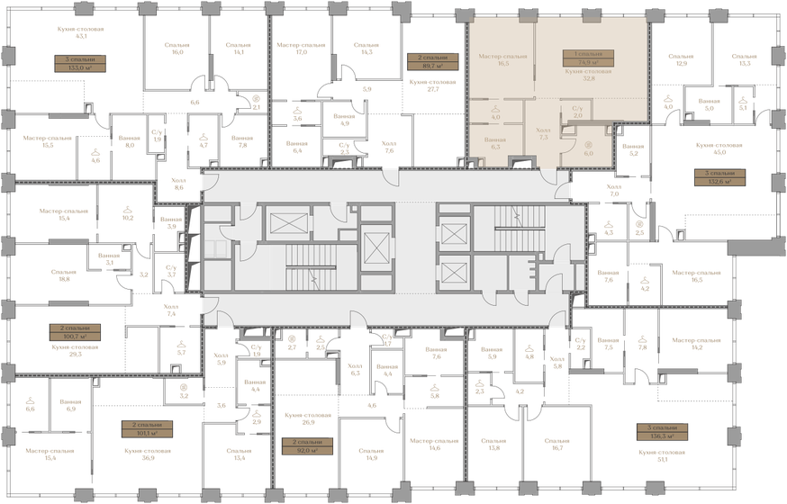 74,4 м², 3-комнатная квартира 49 000 000 ₽ - изображение 120