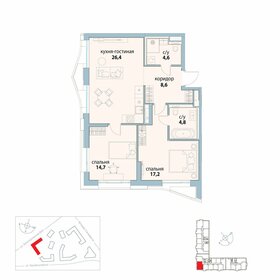 Квартира 76,3 м², 3-комнатная - изображение 1