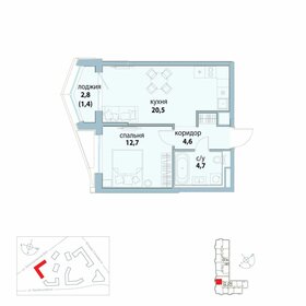 Квартира 43,9 м², 1-комнатная - изображение 1