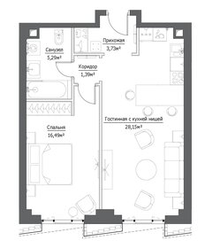 Квартира 54,9 м², 1-комнатная - изображение 1