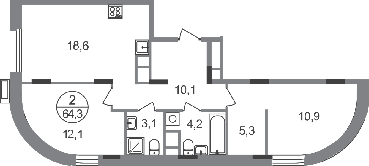 79 м², 2-комнатная квартира 24 200 000 ₽ - изображение 87