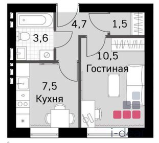 Квартира 27,9 м², 1-комнатная - изображение 1