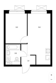 Квартира 32,3 м², 2-комнатная - изображение 1