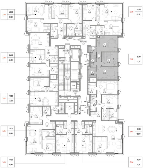 59,9 м², 3-комнатная квартира 15 000 000 ₽ - изображение 128