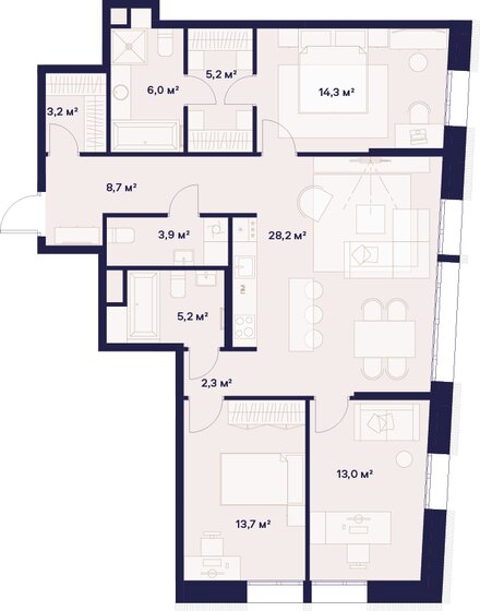 224 м², 5-комнатная квартира 125 000 000 ₽ - изображение 136