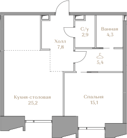 53,1 м², 1-комнатная квартира 96 965 912 ₽ - изображение 25