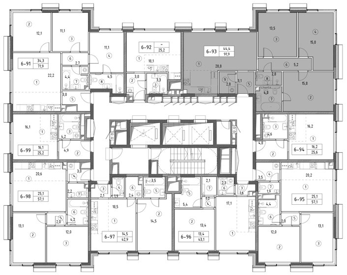 93,7 м², 3-комнатная квартира 43 500 000 ₽ - изображение 87