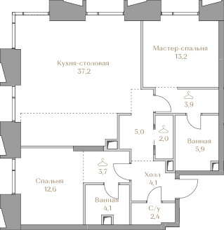 74,4 м², 3-комнатная квартира 49 000 000 ₽ - изображение 105