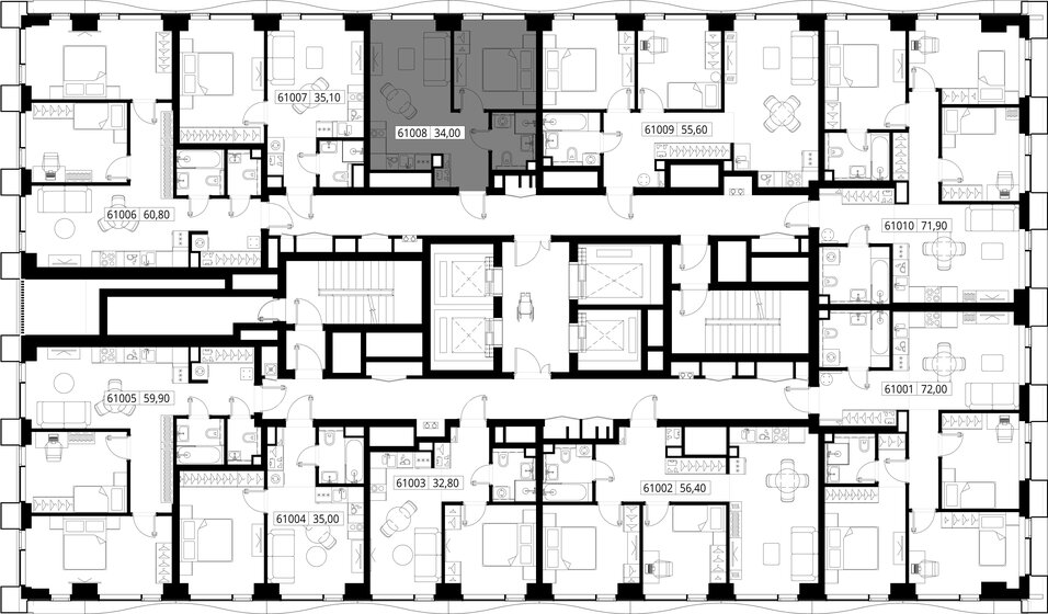 34,1 м², 1-комнатная квартира 15 032 201 ₽ - изображение 46